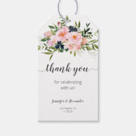 Rosa und blaue Blumen Geschenkanhänger