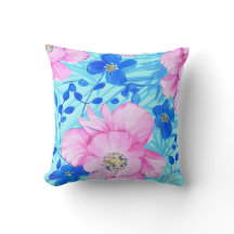 Rosa und blaue Blumen