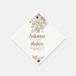 Rosa und blaue Blumenservietten Serviette