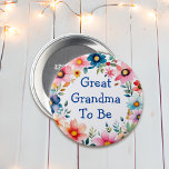 Rosa und blaue Blütenblüte Großes Grandma Babydusc Button<br><div class="desc">Baby Duschknopf für Großes Oma,  um Blumengestalt zu sein. Blume in Rosa und Blau.</div>