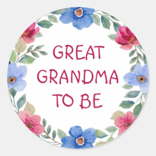 Rosa und blaue Blütenblüte Großes Grandma Babydusc Runder Aufkleber