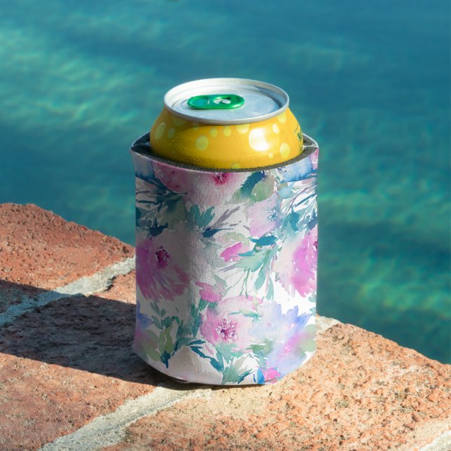 Rosa und blaue Blütenmuster Dosenkühler (In Situ Pool)