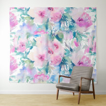 Rosa und blaue Blütenmuster