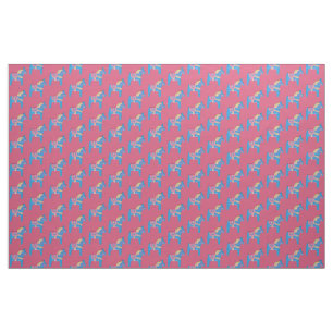 Rosa und blaue Dala-Hornstoffe Stoff