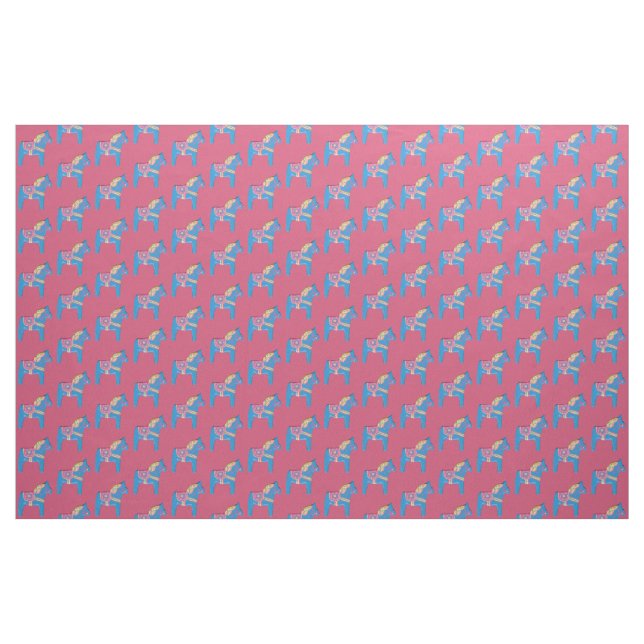 Rosa und blaue Dala-Hornstoffe Stoff (Yard (91,4 cm))