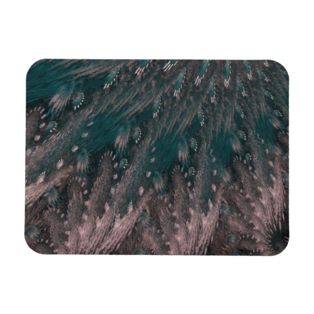 Rosa und blaue Federn im wirbeln Magnet (Horizontal)