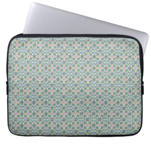 Rosa und blaue Fliesen Laptopschutzhülle
