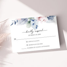 Rosa und blaue florale Wasserfarbe-Botanical-Hochz