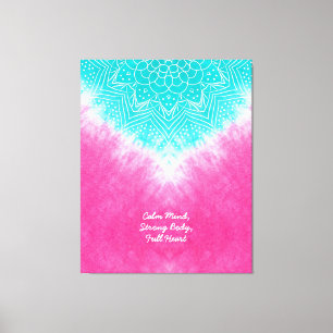 Rosa und blaue Gefärbte Krawatte mit Mandala Sway Leinwanddruck