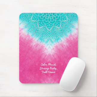 Rosa und blaue Gefärbte Krawatte mit Mandala Sway  Mousepad