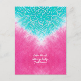 Rosa und blaue Gefärbte Krawatte mit Mandala Sway Postkarte