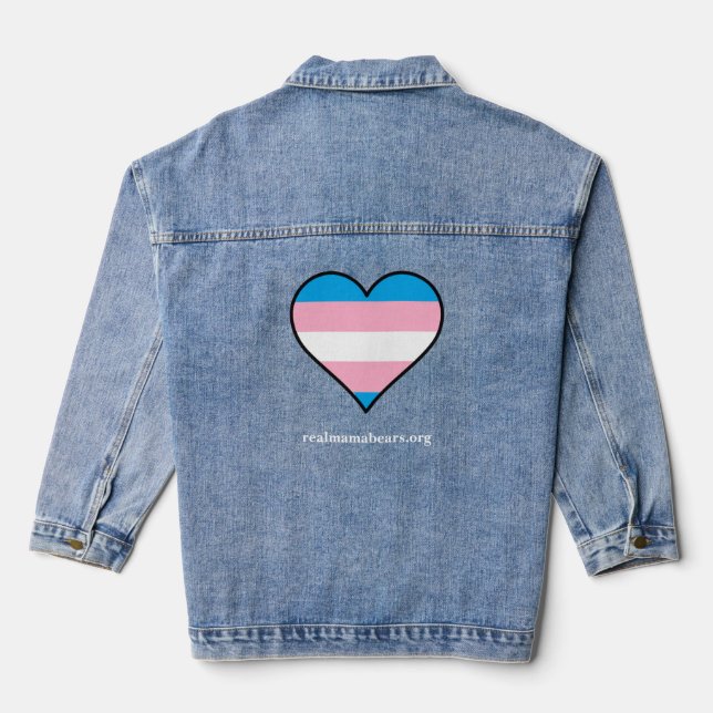 Rosa und blaue Herzwesten Jeansjacke (Rückseite)