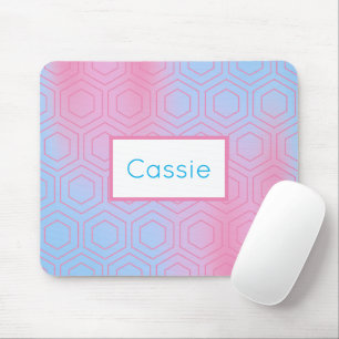 rosa und blaue Hexagon Custom Modern Pastel Mousepad