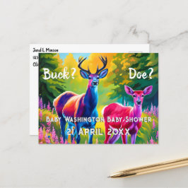 Rosa und Blaue Hirsche Postkarte