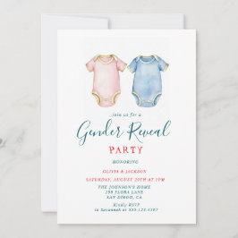 Rosa und blaue Karosserietücher - Party Einladung