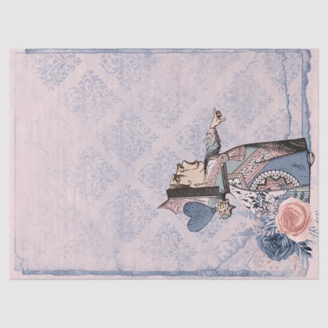 Rosa und blaue Königin des Herzens Seidenpapier (Vorderseite)