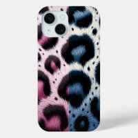 Rosa und blaue Leoparden Pelztierdrucke