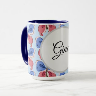 Rosa und blaue Mädchen Schmetterlinge Tasse