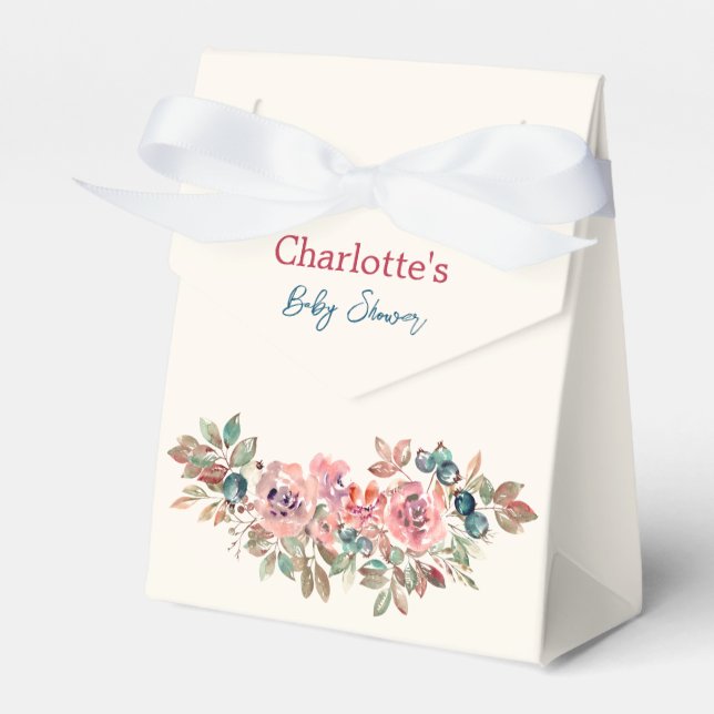 Rosa und blaue moderne Babydusche Geschenkschachtel (Vorderseite)