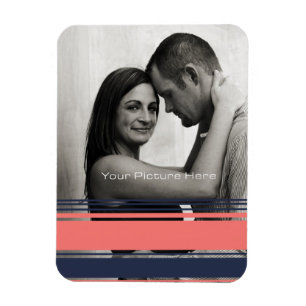 Rosa und blaue moderne Streifen Magnet