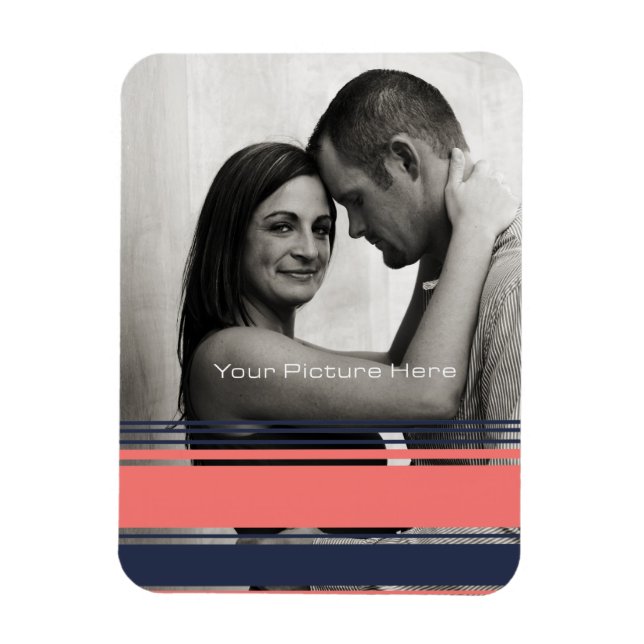 Rosa und blaue moderne Streifen Magnet (Vertikal)