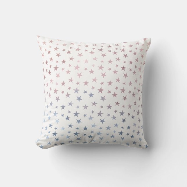 Rosa und blaue Ombre Stars Kissen (Vorderseite)