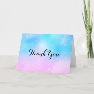Rosa und blaue Pastellfarben Gradient Sky Dankeskarte