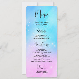 Rosa und blaue Pastellfarben Gradient Sky Menü Einladung