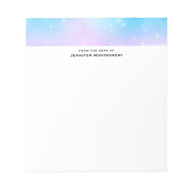 Rosa und blaue Pastellfarben Gradient Sky Notizblock (Vorderseite)