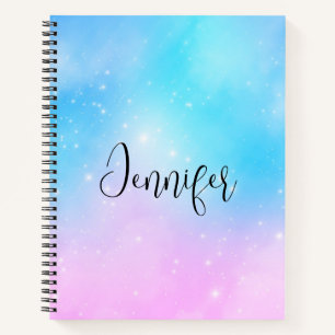 Rosa und blaue Pastellfarben Gradient Sky Notizbuch