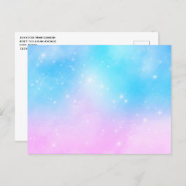 Rosa und blaue Pastellfarben Gradient Sky Postkarte