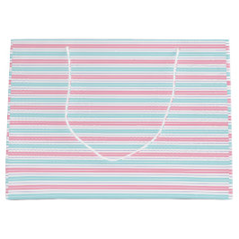 Rosa und blaue Pastellstreifen Große Geschenktüte