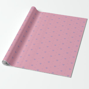 Rosa und blaue Pixel Herz Geschenkpapier