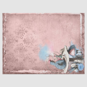 Rosa und blaue Raupe Alice im Wunderland Seidenpapier