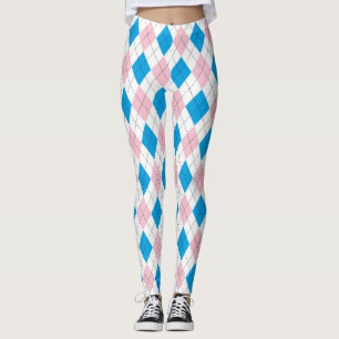 Rosa und blaue Raute Leggings