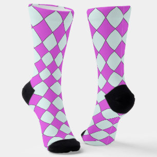Rosa und blaue Rautensocken Socken