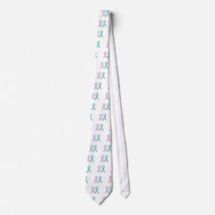 Rosa und blaue Ribbons Krawatte