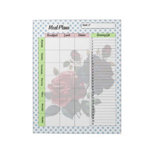 Rosa und blaue Rose Feinschmecker Notizblock