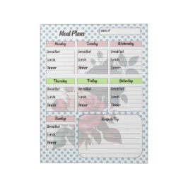 Rosa und blaue Rose Feinschmecker Notizblock