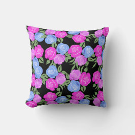 Rosa und blaue Rose Kissen