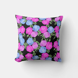 Rosa und blaue Rose Kissen