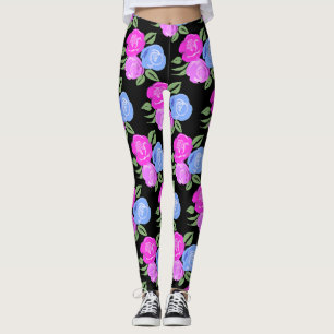 Rosa und blaue Rose Leggings