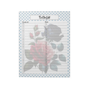 Rosa und blaue Rose Notizblock