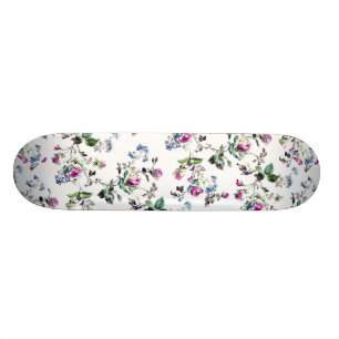 Rosa und blaue Rosen-BlumenmusterSkateboard Skateboard