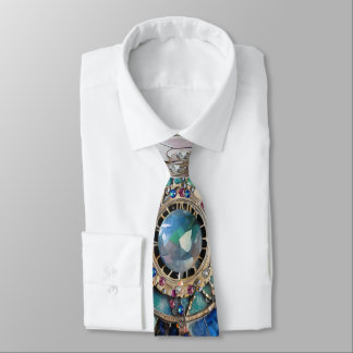 Rosa und blaue Saphire Diamonds Pearls Mandala Krawatte
