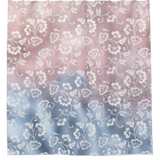 Rosa und blaue Shimmer Duschvorhang