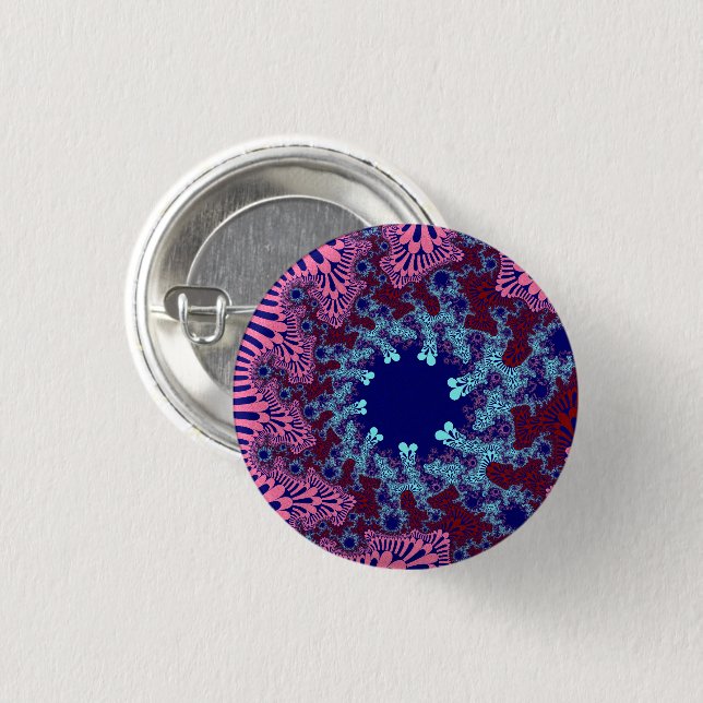 Rosa und blaue Sonnenbrille Button (Vorne & Hinten)