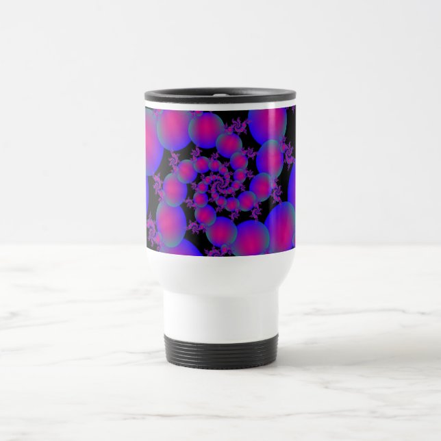 Rosa und blaue Spiralbläschen Tasse (Mittel)