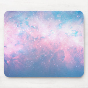 Rosa und blaue sternenklarer kosmischer Zuckerwatt Mousepad