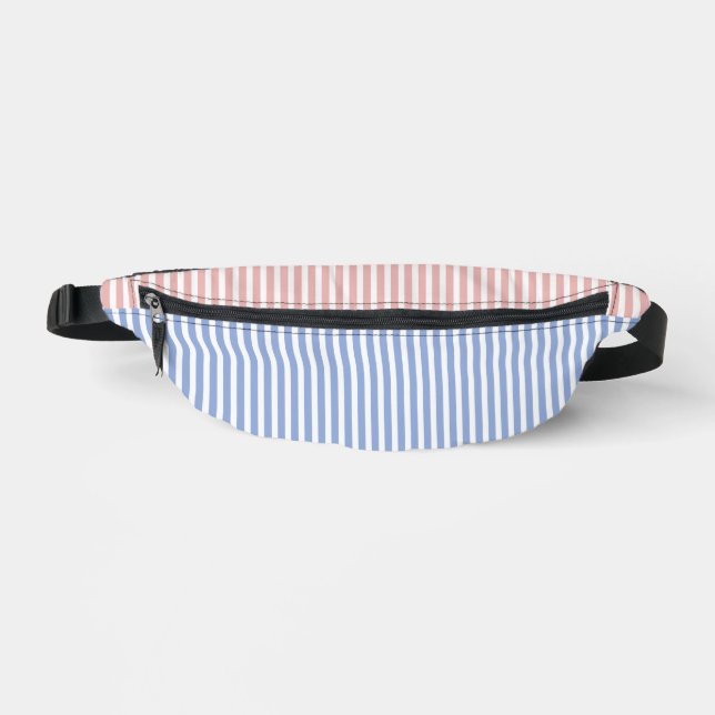 rosa und blaue Streifen Bauchtasche (Vorderseite)